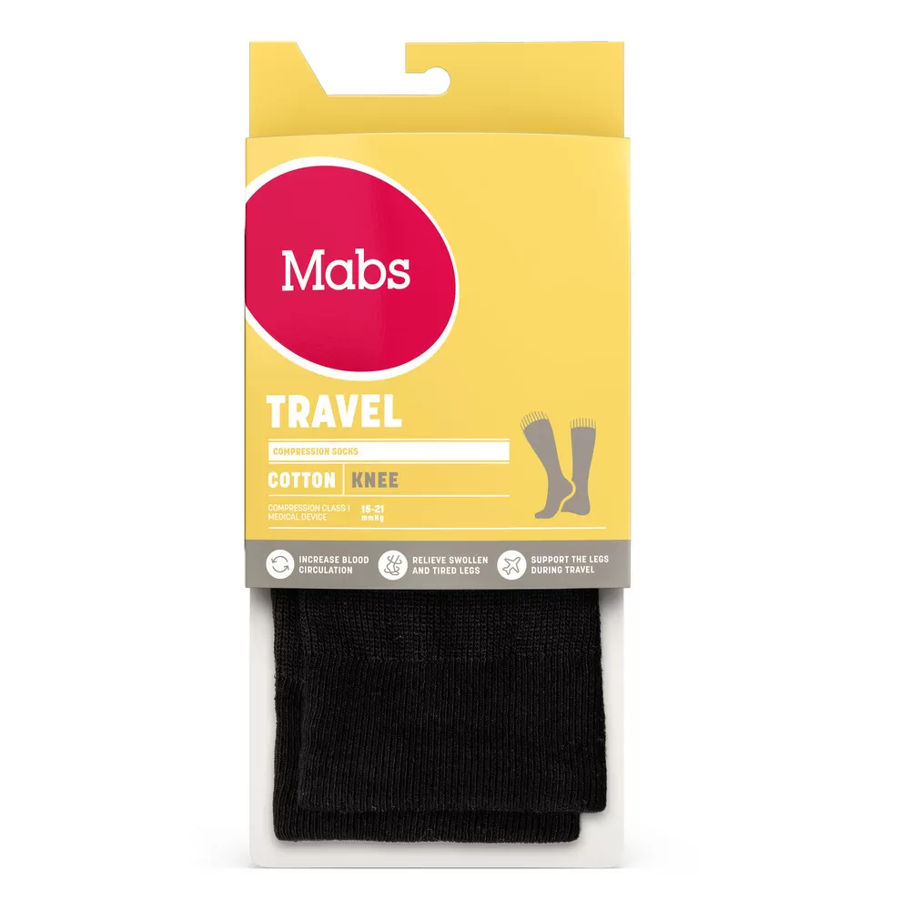 Mabs Travel Cotton Knee Black - Flere størrelser