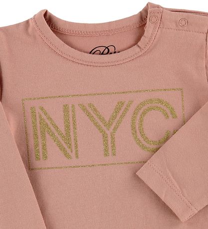 Petit by Sofie Schnoor Body L/æ - NYC - Pink m. NYC/Gimmer