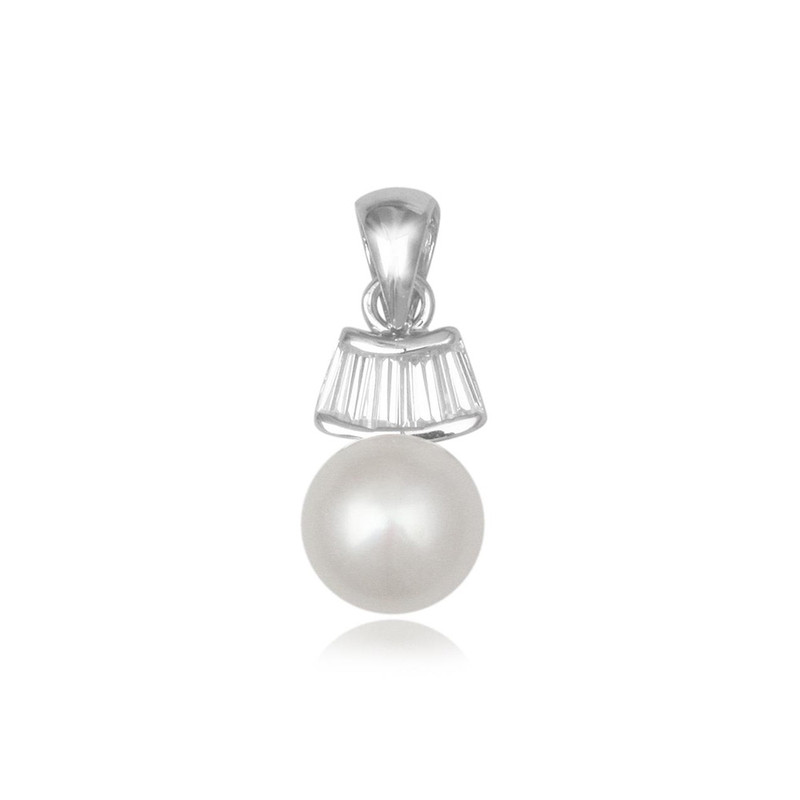 Pendentif Femme Cubic Zirconium et Perle blanche