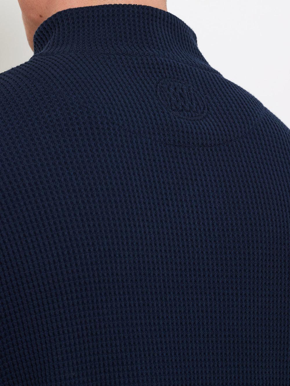 Waffle Sweater Herre Navy Blue
