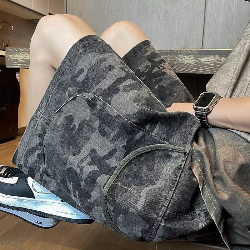 Real Boy - Camouflage Cargo Shorts met Trekkoord Taille