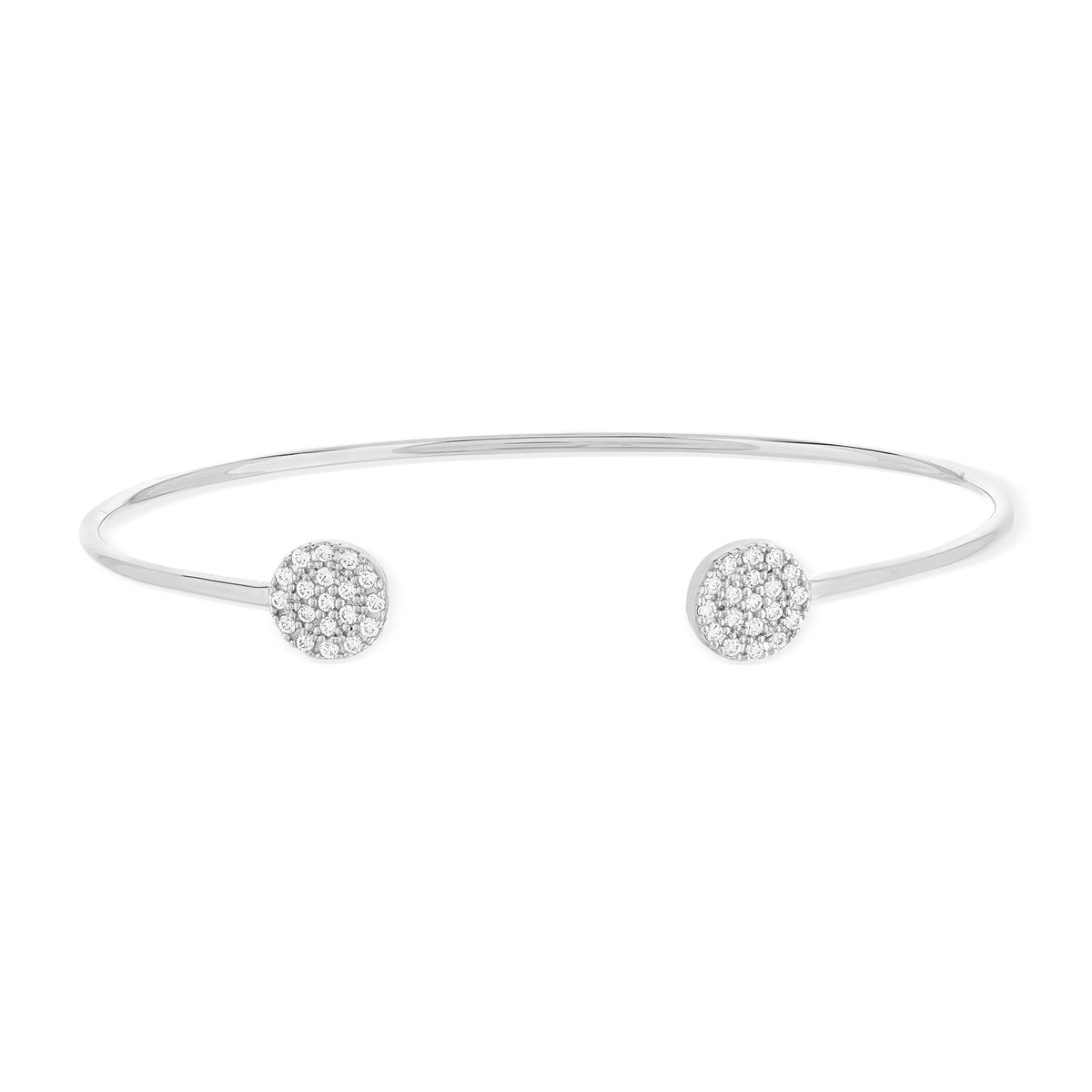 Bracelet argent 925 cercles zirconias 56 mm