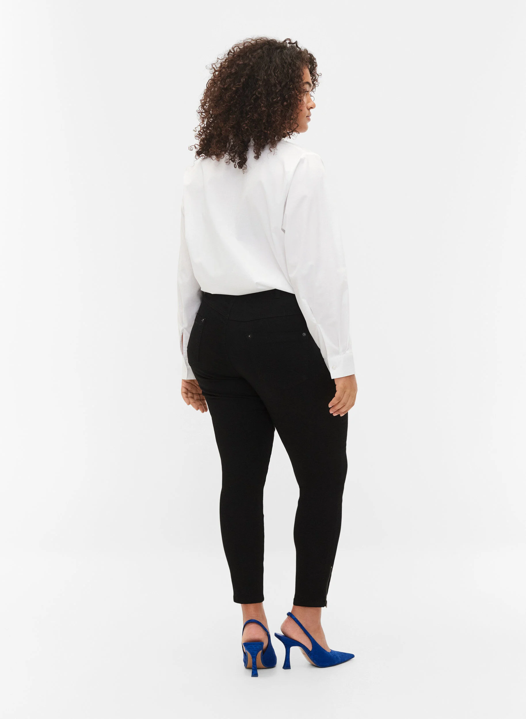 Cropped Amy jeans med lynlås