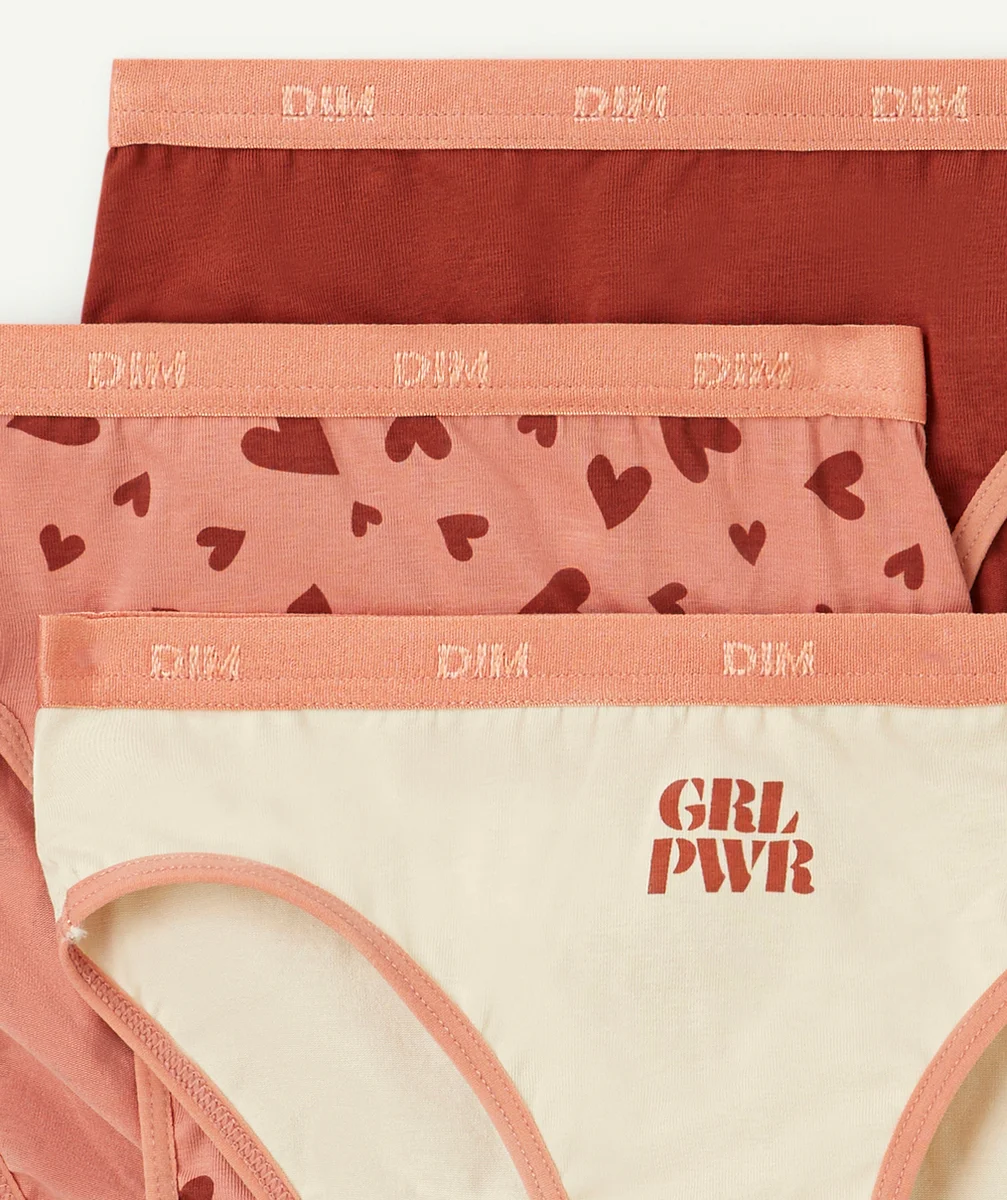 DIMLOT DE 3 CULOTTES LES POCKETS ROSE BEIGE ET TERRACOTA