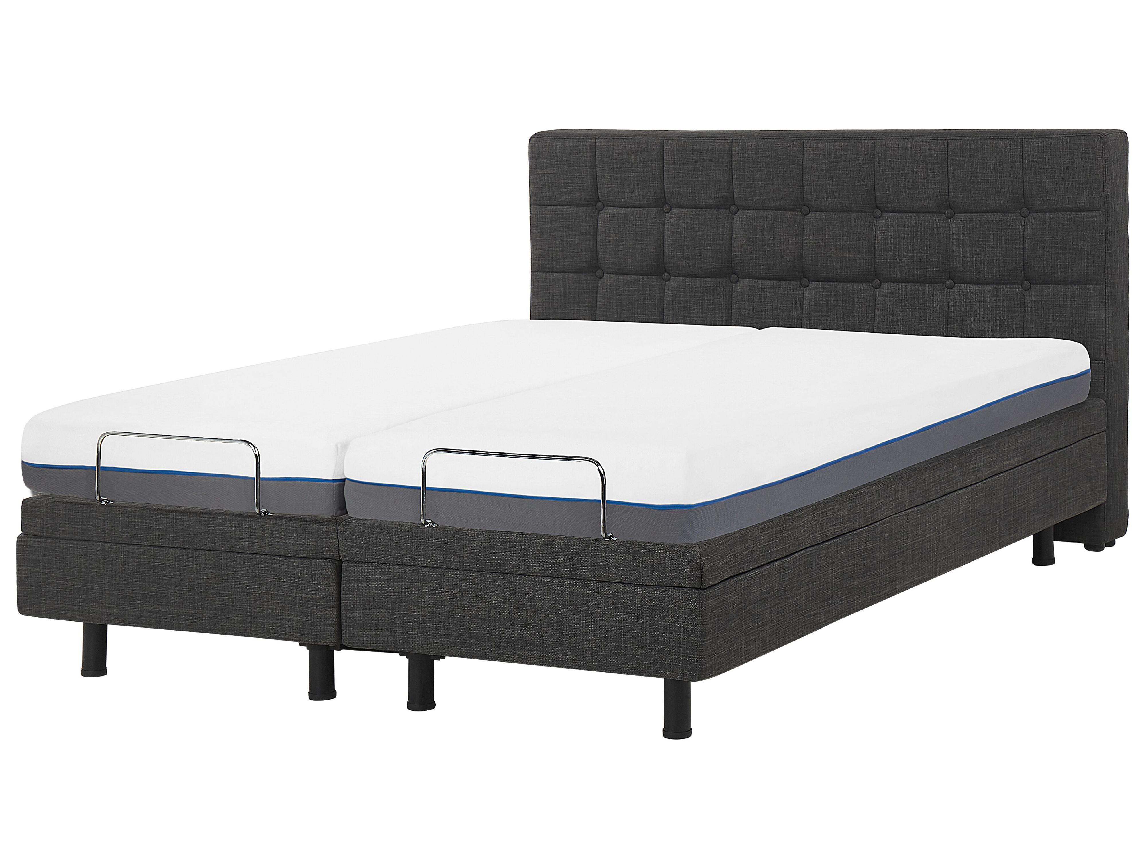 Verstelbaar bed Stof DUKE 160 x 200 cm Donkergrijs