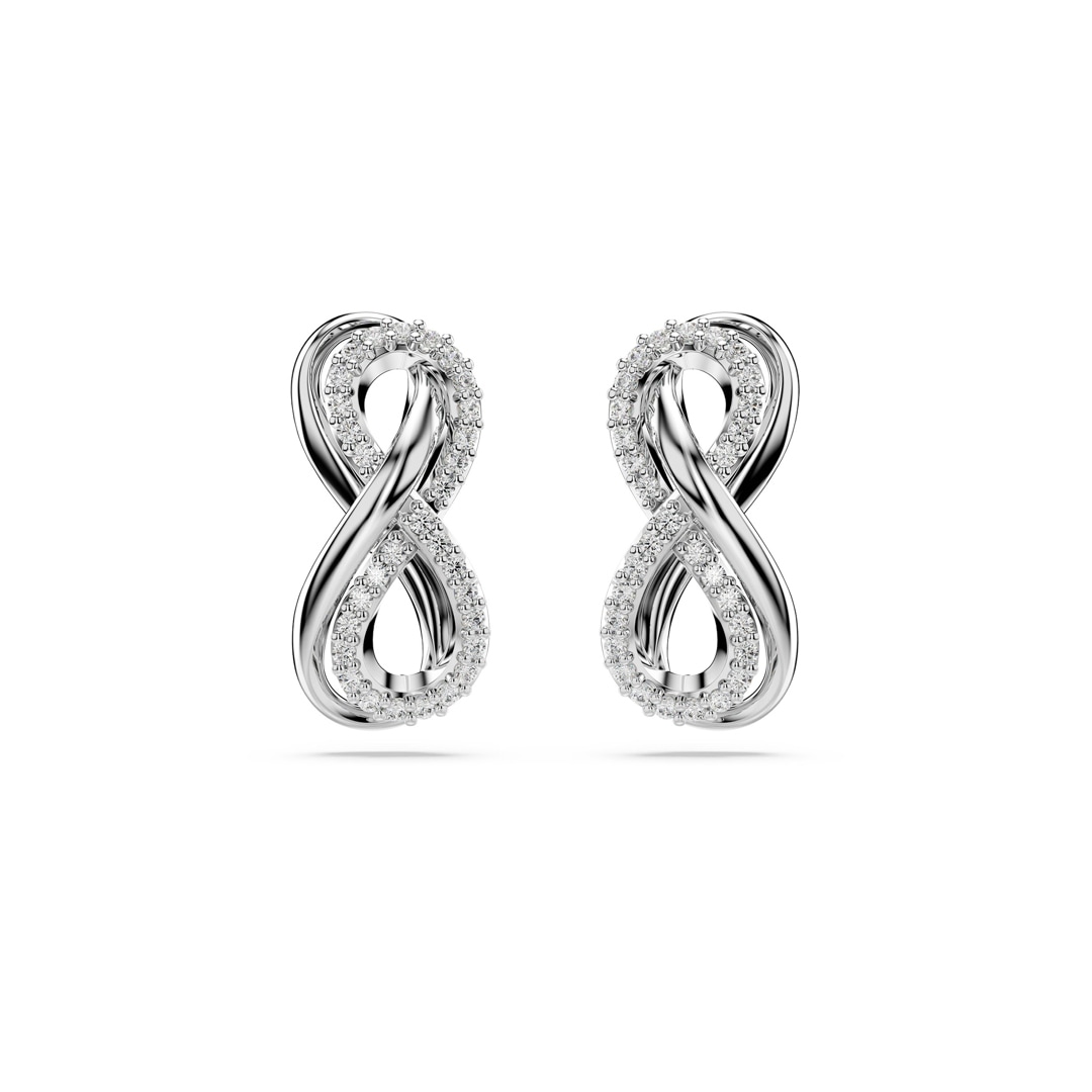 Swarovski Hyperbola Ohrstecker Unendlichkeit, Weiss, Rhodiniert