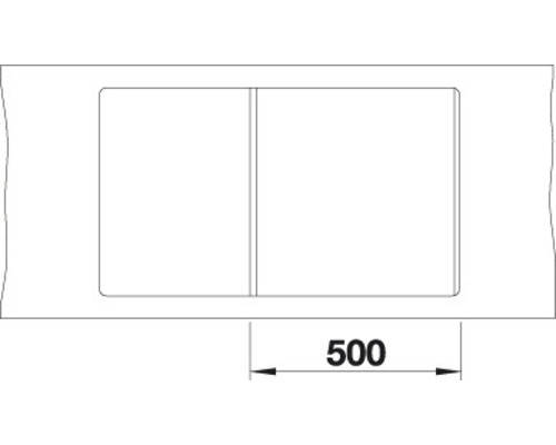 Blanco METRA 5 SF spoelbak, 850 x 490 mm, steengrijs, 519102