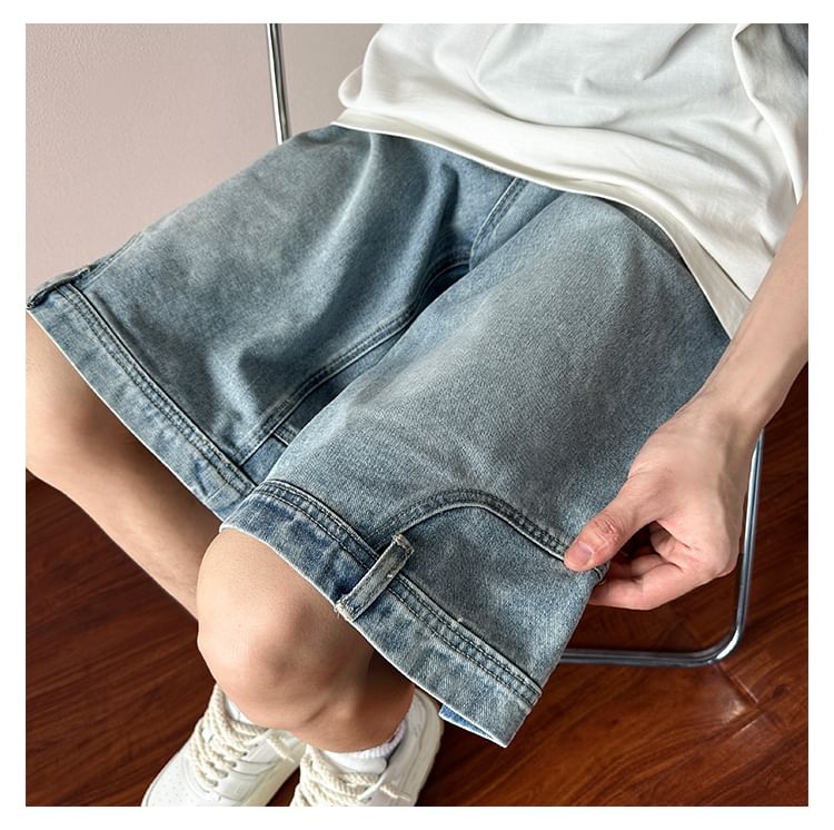 Tiaota - Mid Rise Washed Denim Shorts
