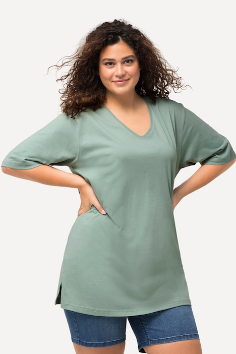 T-Shirt, V-Ausschnitt, Relaxed, Halbarm