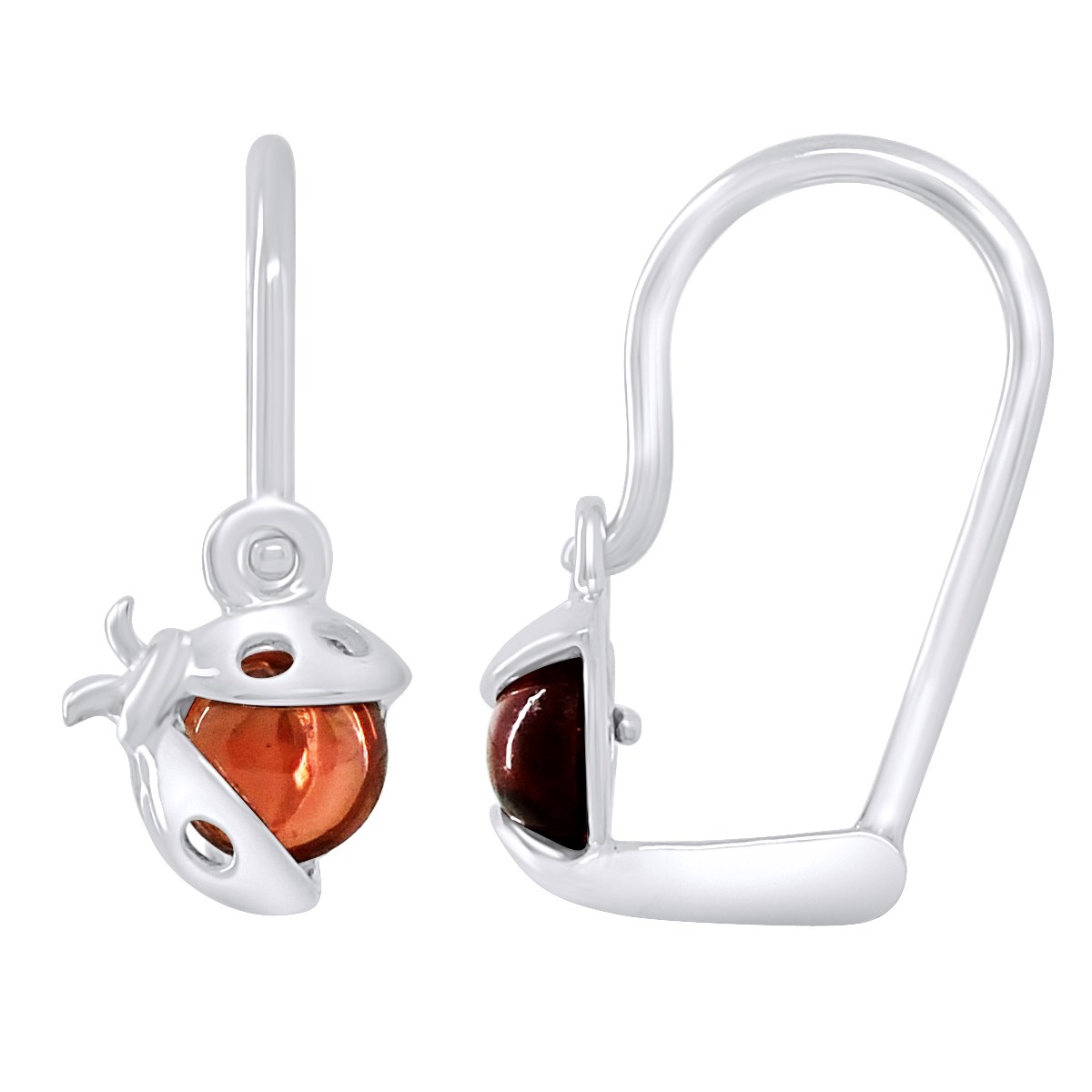 Boucles d'Oreilles COCCINELLE GARNET - Argent 925