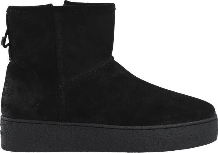 Cashott CASCAMILLA Boot W. Inside Zip Warm Lining Oil Suede Black
