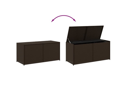 VIDAXL - Coffre Boîte de rangement de jardin marron 283l résine tressée