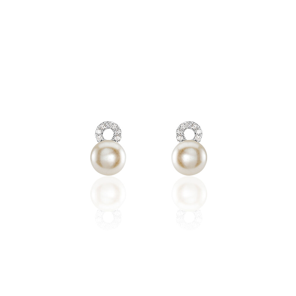Boucles D'oreilles Pendantes Lilio Argent  Perle De Culture Et Oxyde