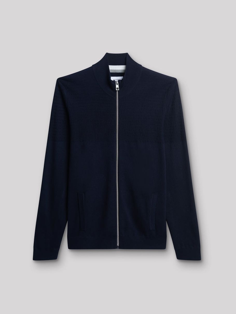 Cardigan zippé col montant