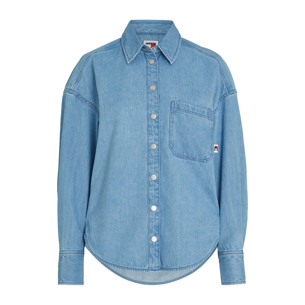 TOMMY JEANS<br>Camisa jeans, bolso no peito