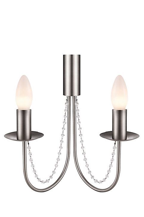 Applique murale Suhel 2 ampoules E14 1P20 argent