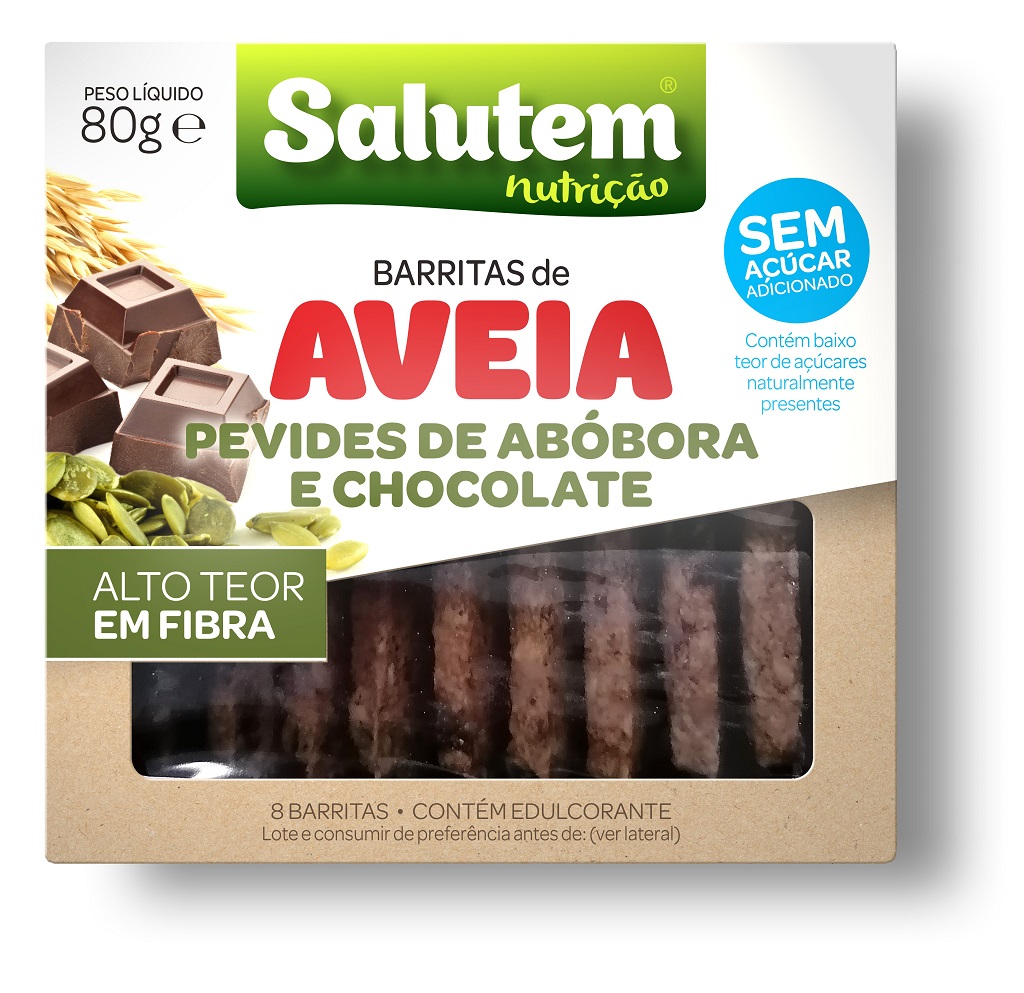 BARRITAS DE AVEIA SALUTEM PEVIDES E CHOCOLATE 80G
