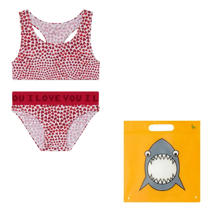 Stella McCartney Kids Maillot de Bain Cœur | Rouge