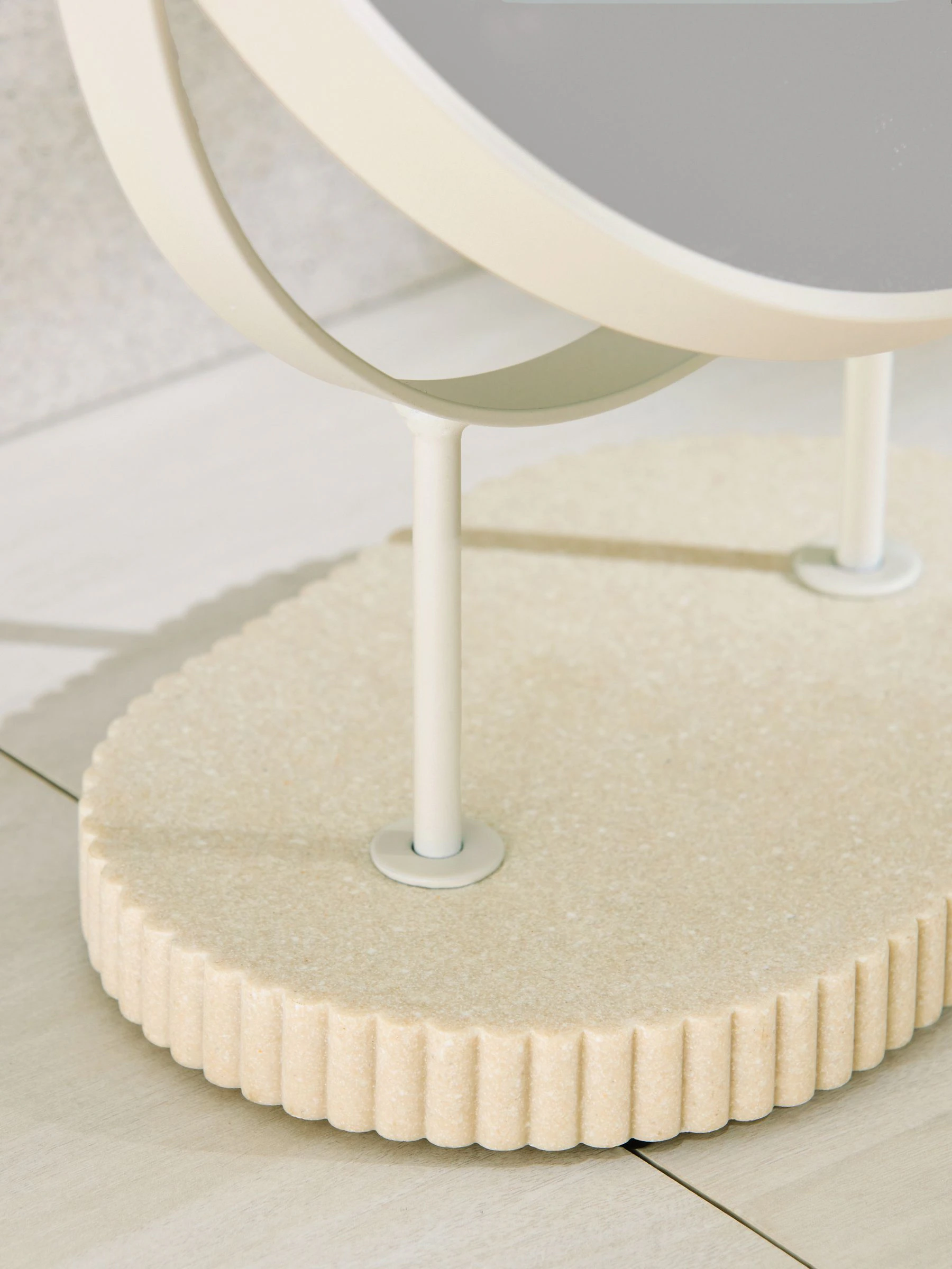 Resin Ribbed 5x Magnification Dressing Table Mirror