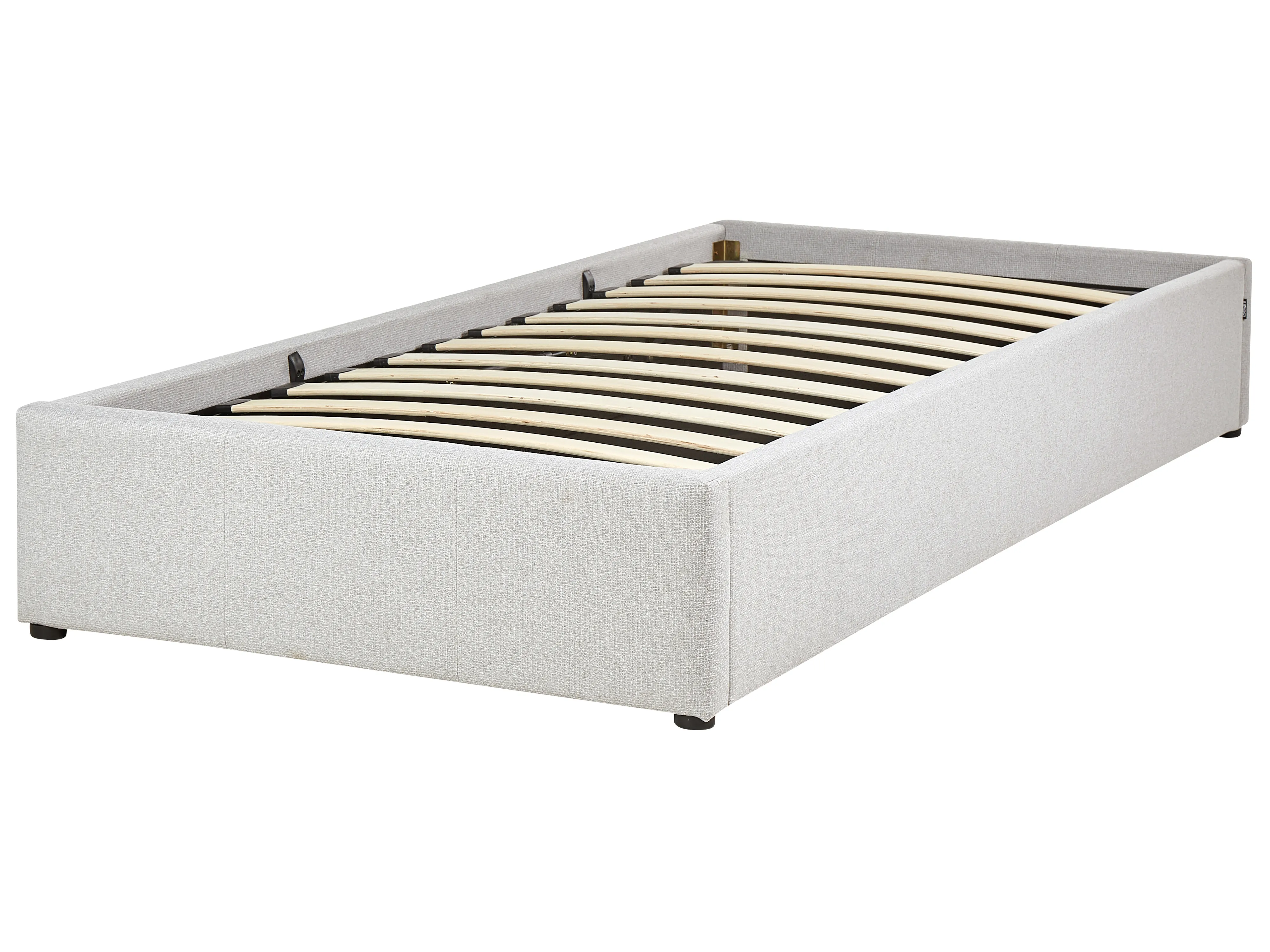 Opbergbed zonder hoofdbord Stof DINAN 90 x 200 cm Lichtgrijs