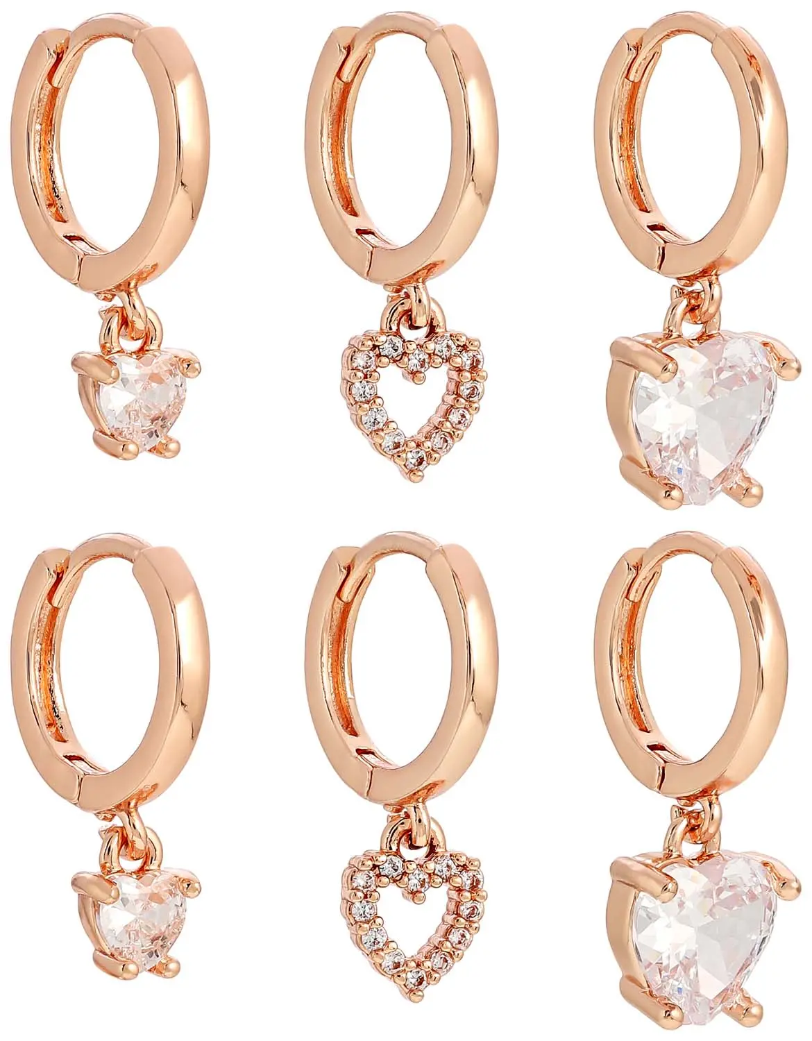 Creolen-Set - Rose Hearts