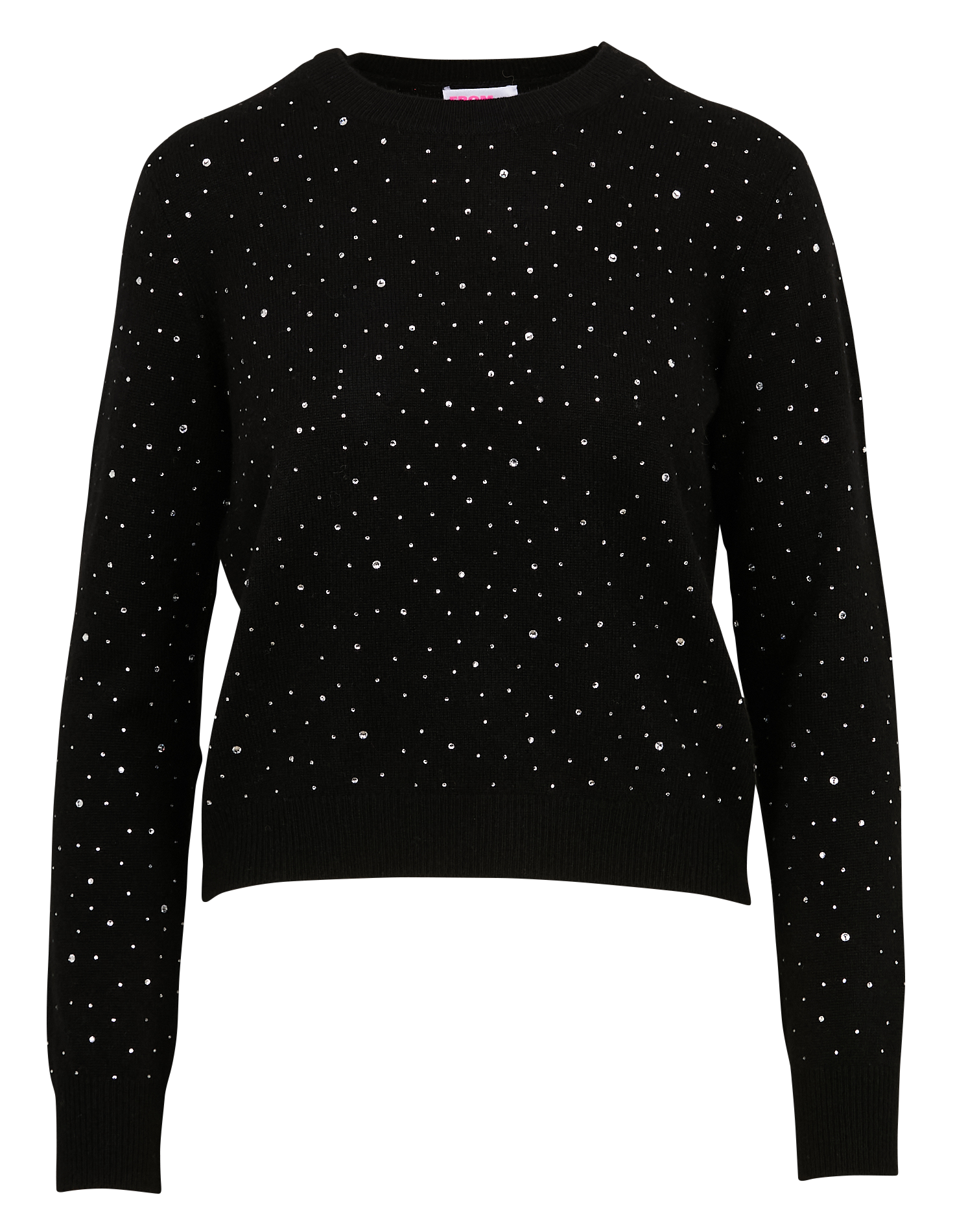 Pull strass en cachemire | Noir