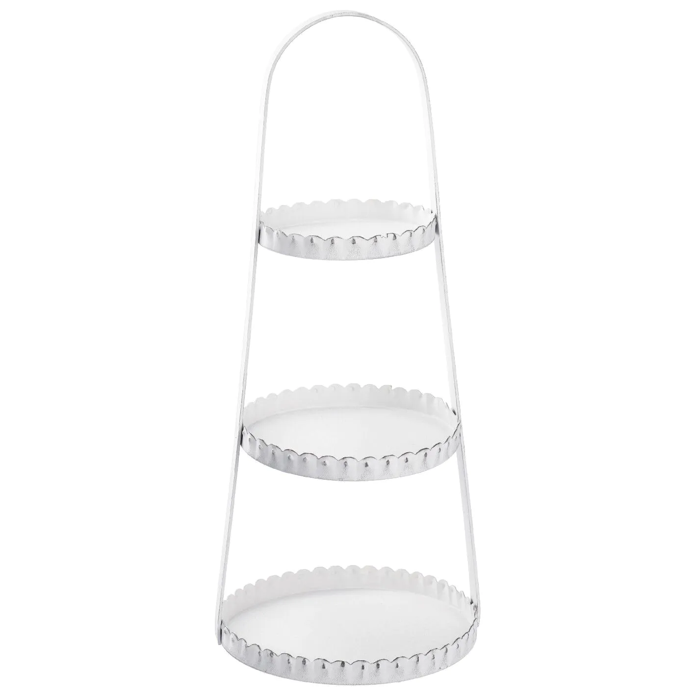 Etagere Metall, 3 Teller, weiß, 40 cm