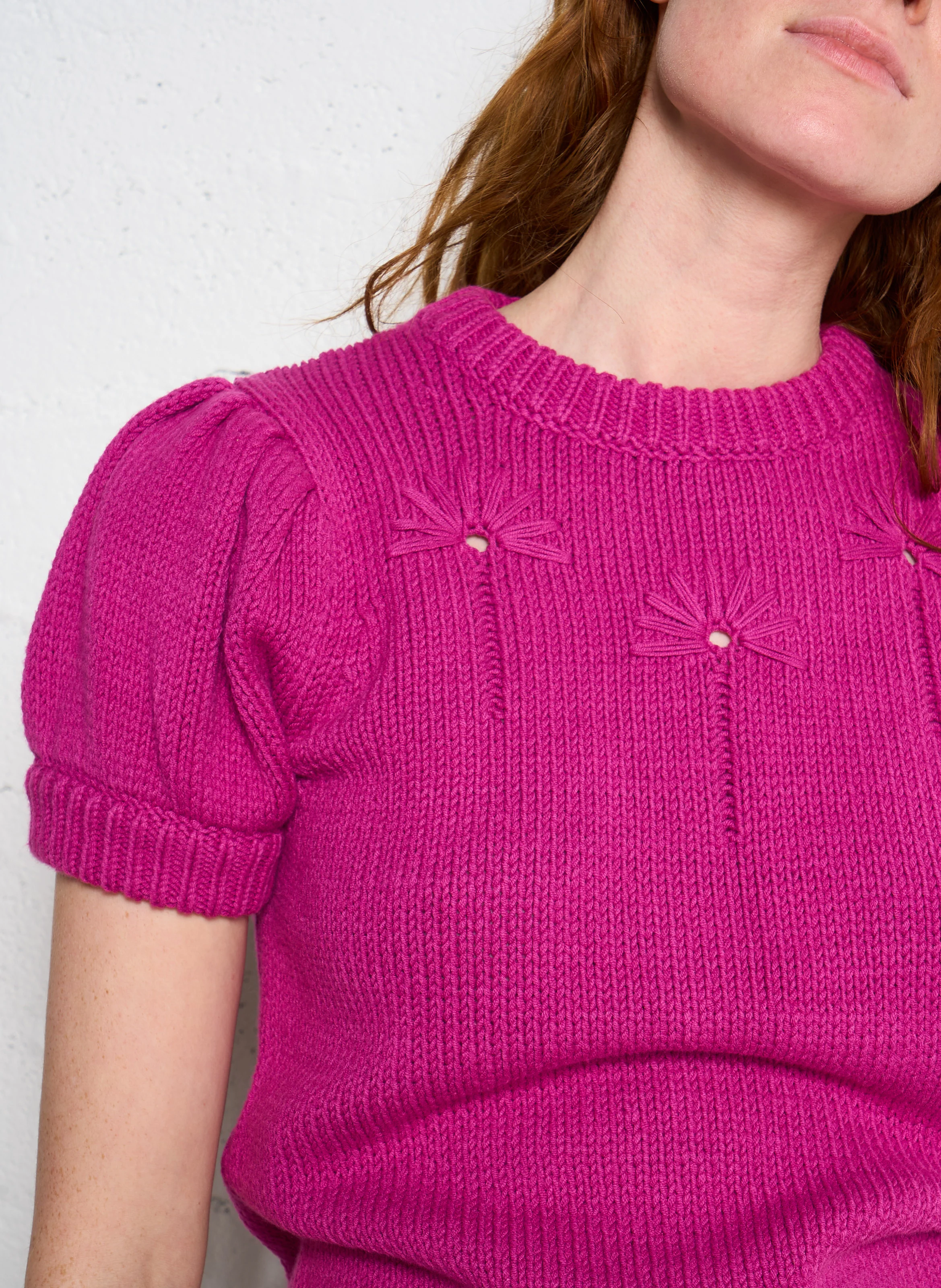 RAF - Pull fleuri en maille | Rose