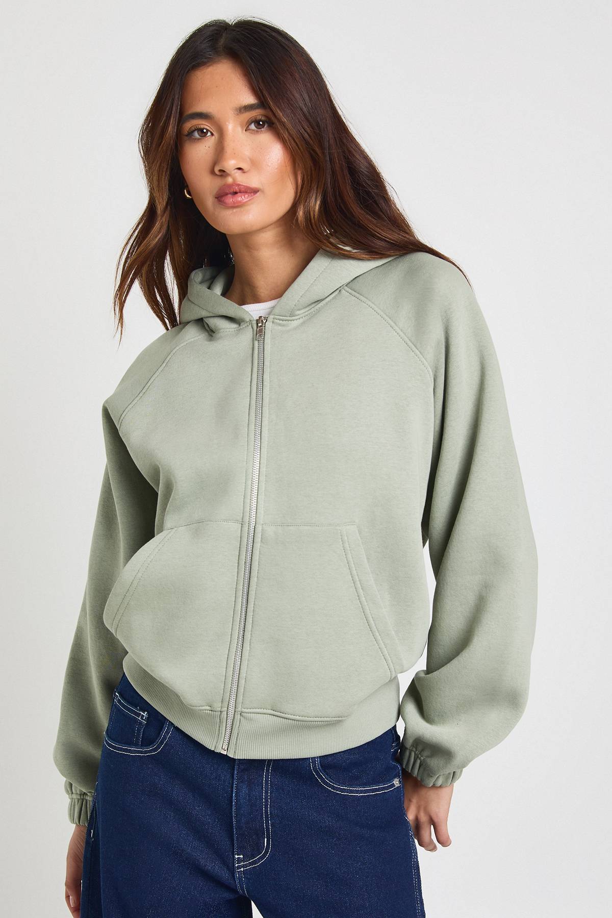 boohoo Sweat à Casynthétiqueche Boxy Zippé à Coutures Raglan
