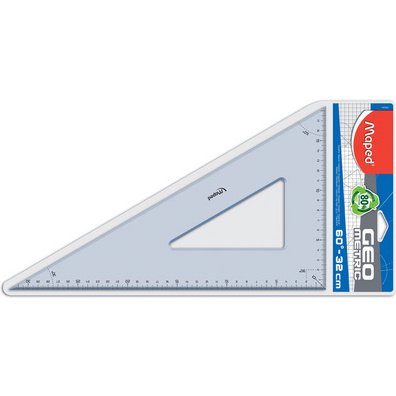 Equerre GEO METRIC 60 degrés, hypoténuse: 320 mm