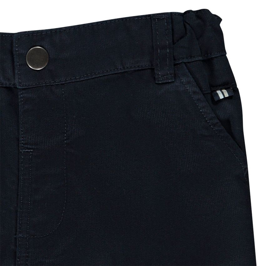 Bermuda coupe chino uni en coton armuré pour bébé garçon - Bleu marine