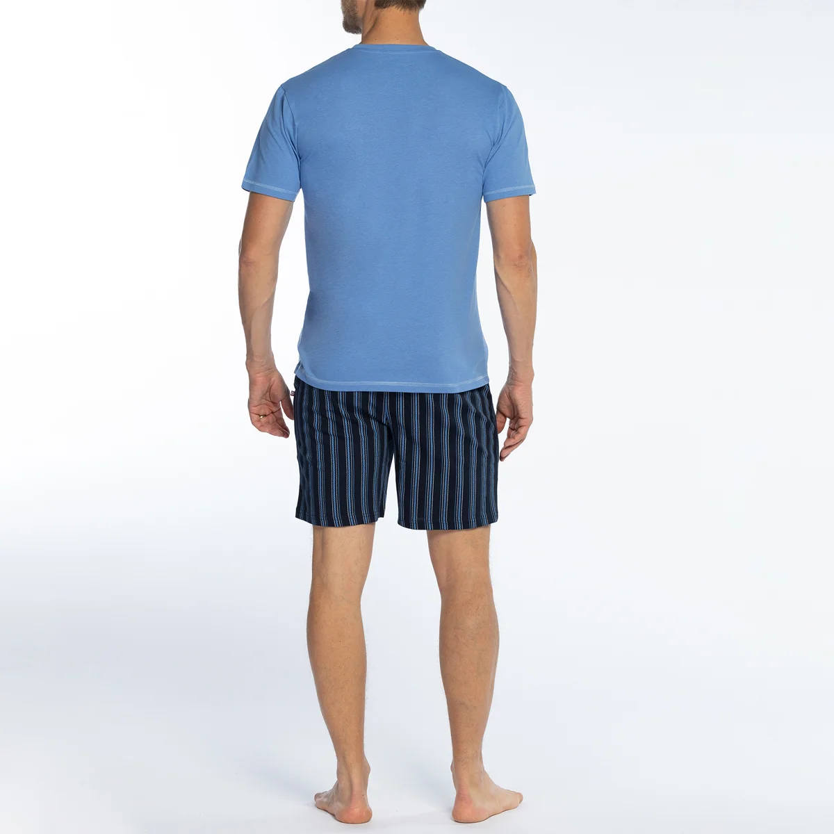 Pyjashort homme FISH bleu/rayé