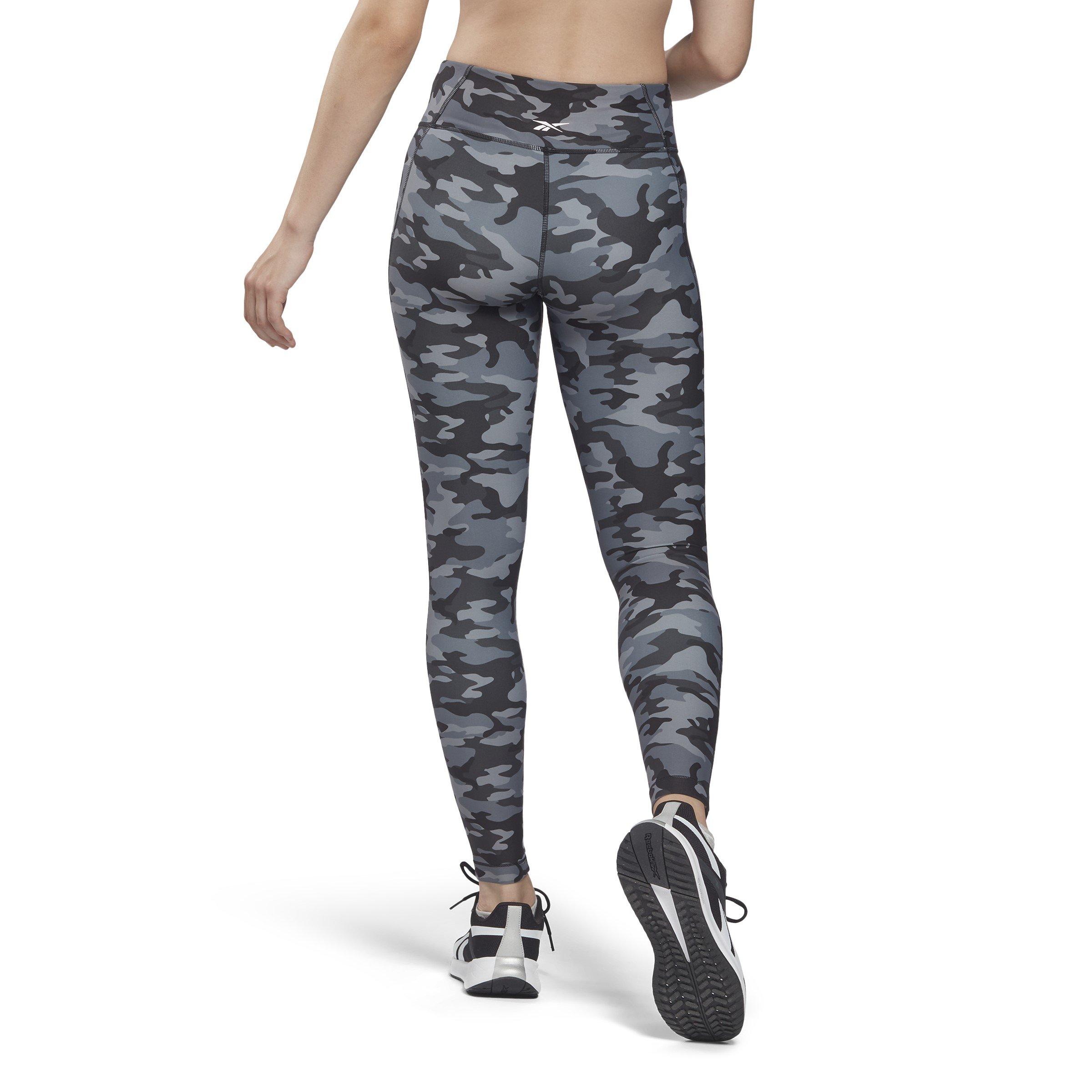 Reebok Lux Bold Camo Print Leggings Womens Gym Legging