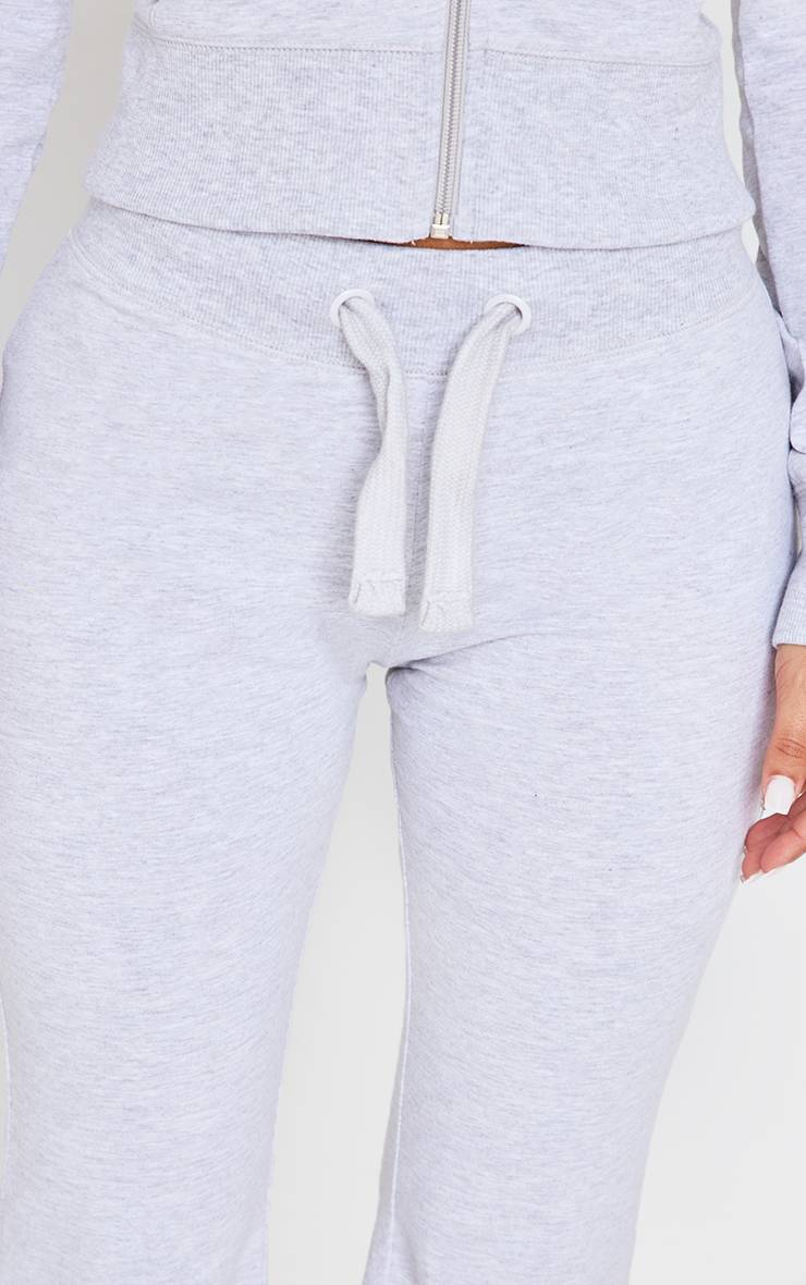Gris Chiné Pantalon Évasé Skinny Taille Basse Petite