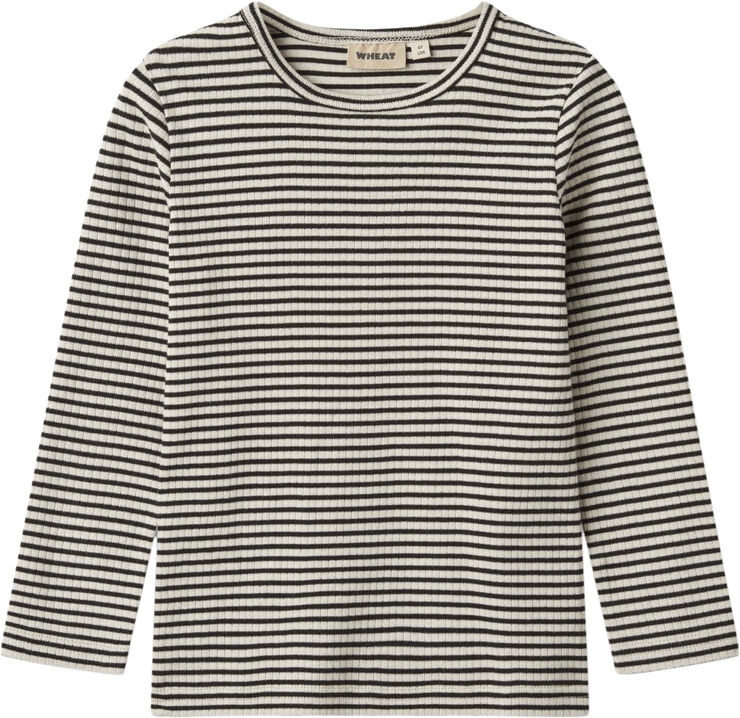 Wheat Langærmet Basis T-shirt Britt Black stripe