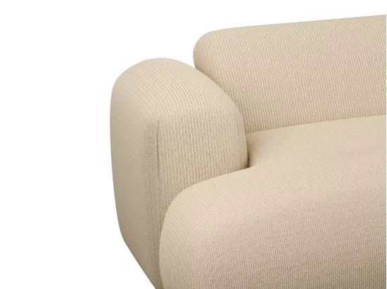 Canapé d'angle droit en tissu texturé beige POGNI de Maison Céphy