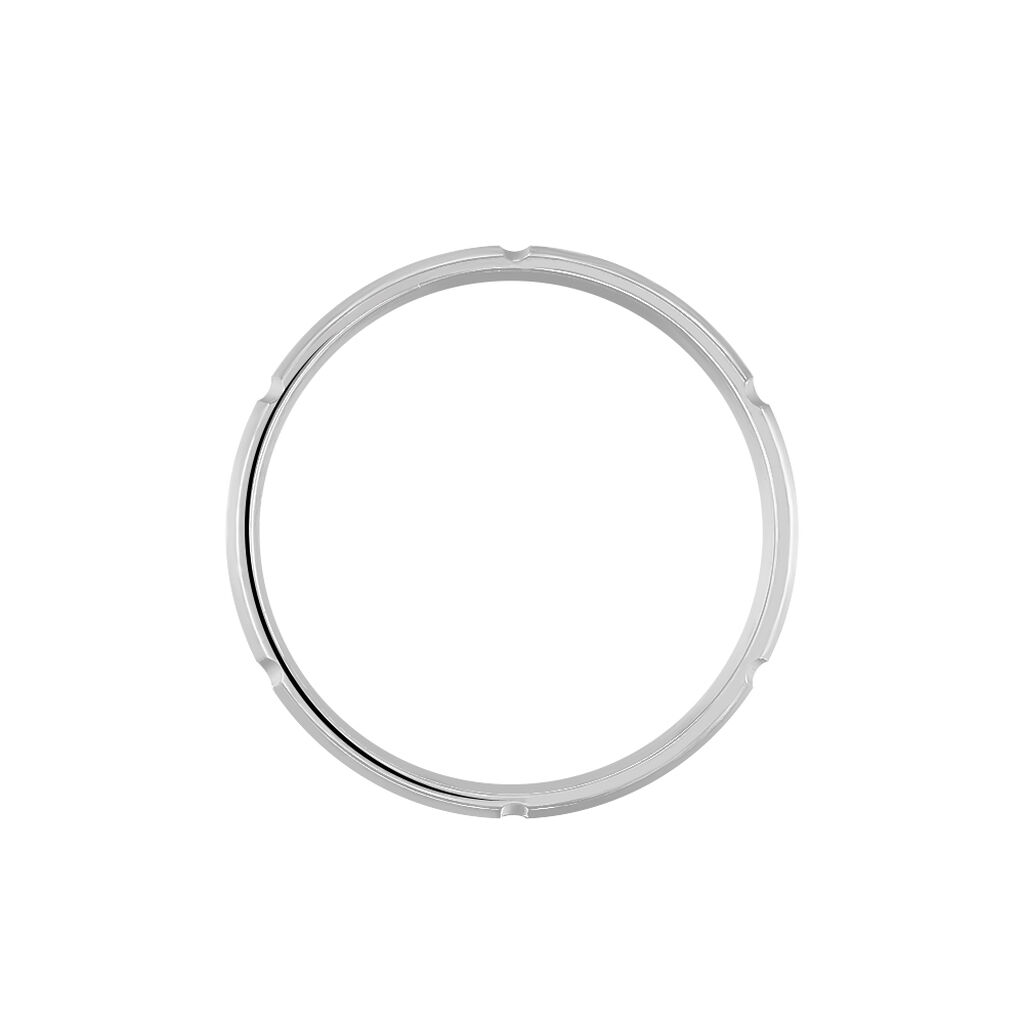 Alliance Fantaisie Mat Et Brillant Ruban Plat Palladium Blanc
