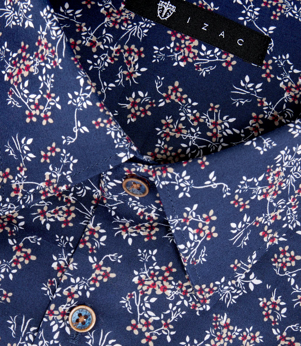Chemise à imprimé floral marine 