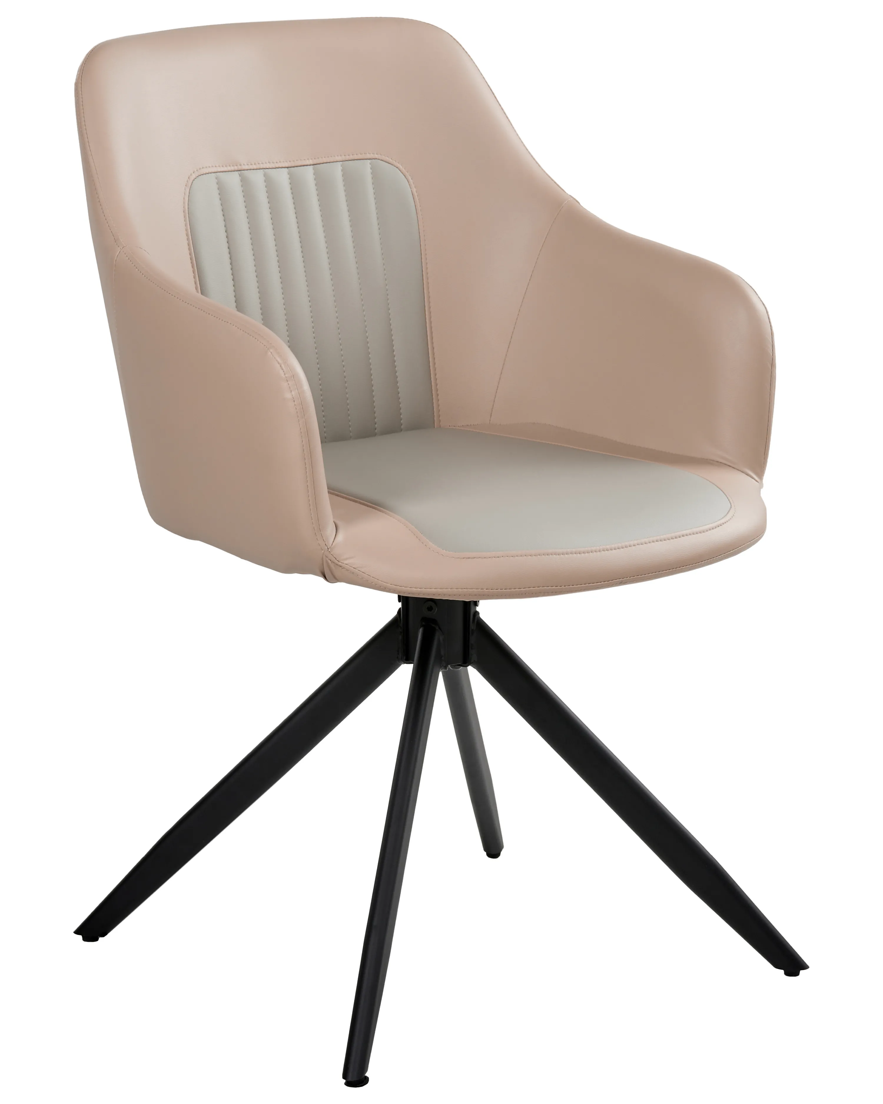 Set van 2 eetkamerstoelen draaibaar LIKELY Kunstleer Zandbeige