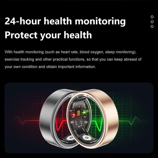 Smart Ring Bluetooth Finger Health Tracker 18,2 mm indvendig diameter