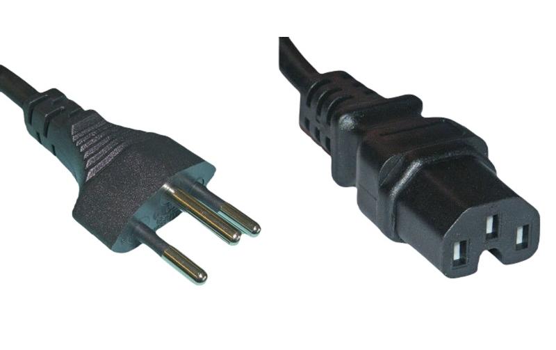 Netzkabel 3 m C15 - T12, Schwarz230 V Apparatekabel mit Gummileitung
