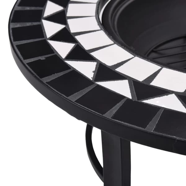 vidaXL Bålfat med mosaikkmønster svart og hvit 68 cm keramikk
