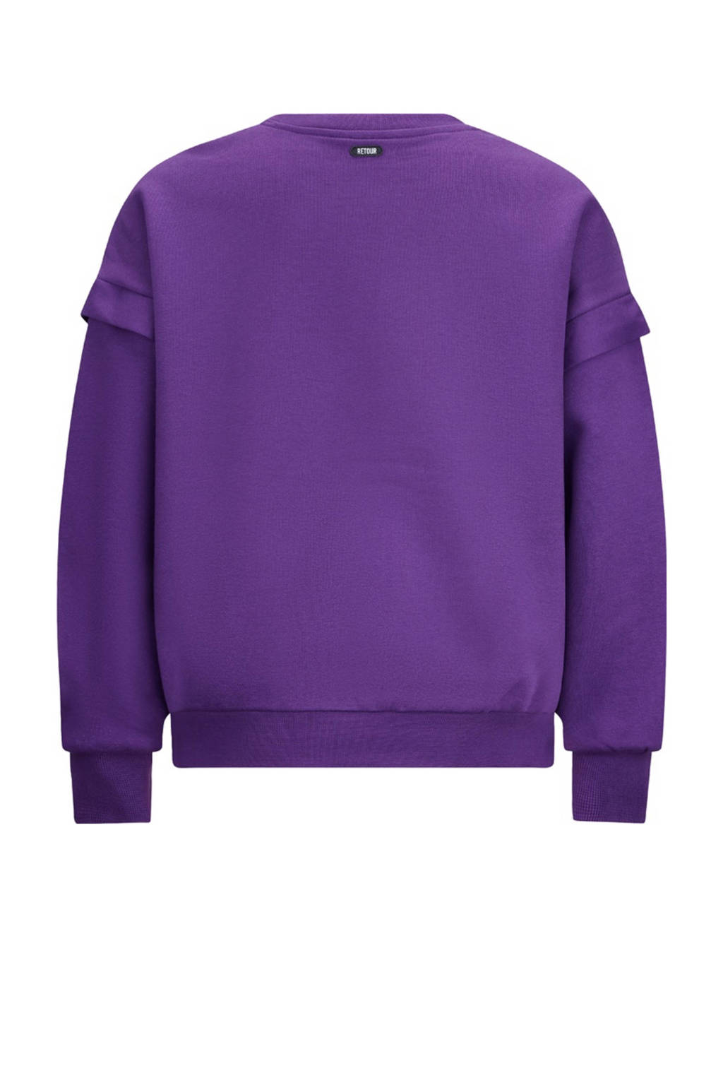 Retour Jeans sweater Abadou met tekst paars
