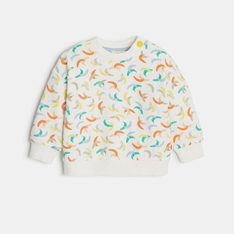 Sweat bébé écru à motifs bananes blanc Catimini Blanc