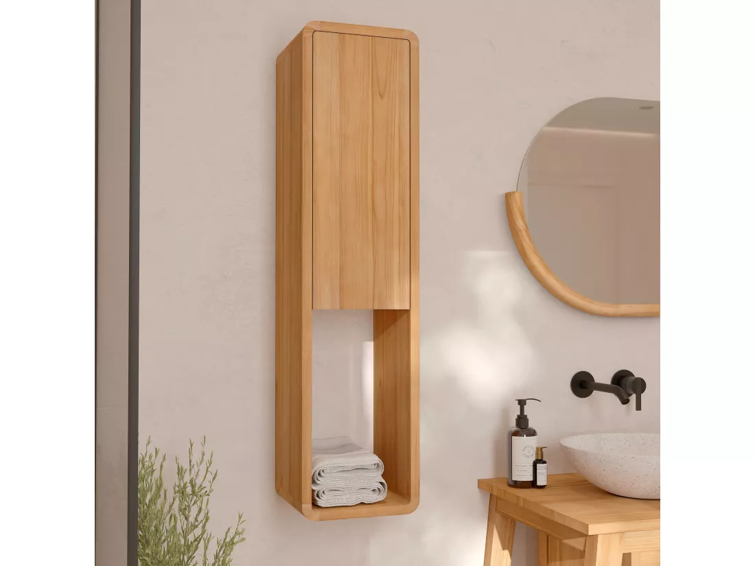 Colonne de salle de bain en bois de teck - Kafa