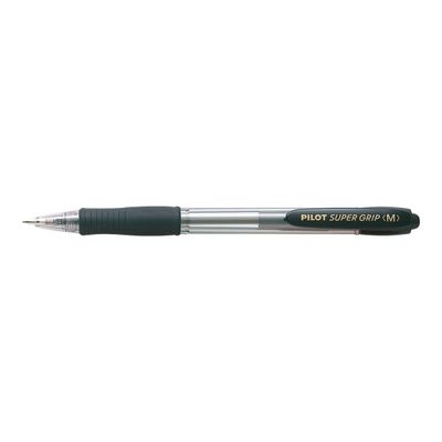 Pilot Super Grip - 12 Stylos à bille - noir - 1 mm - rétractable