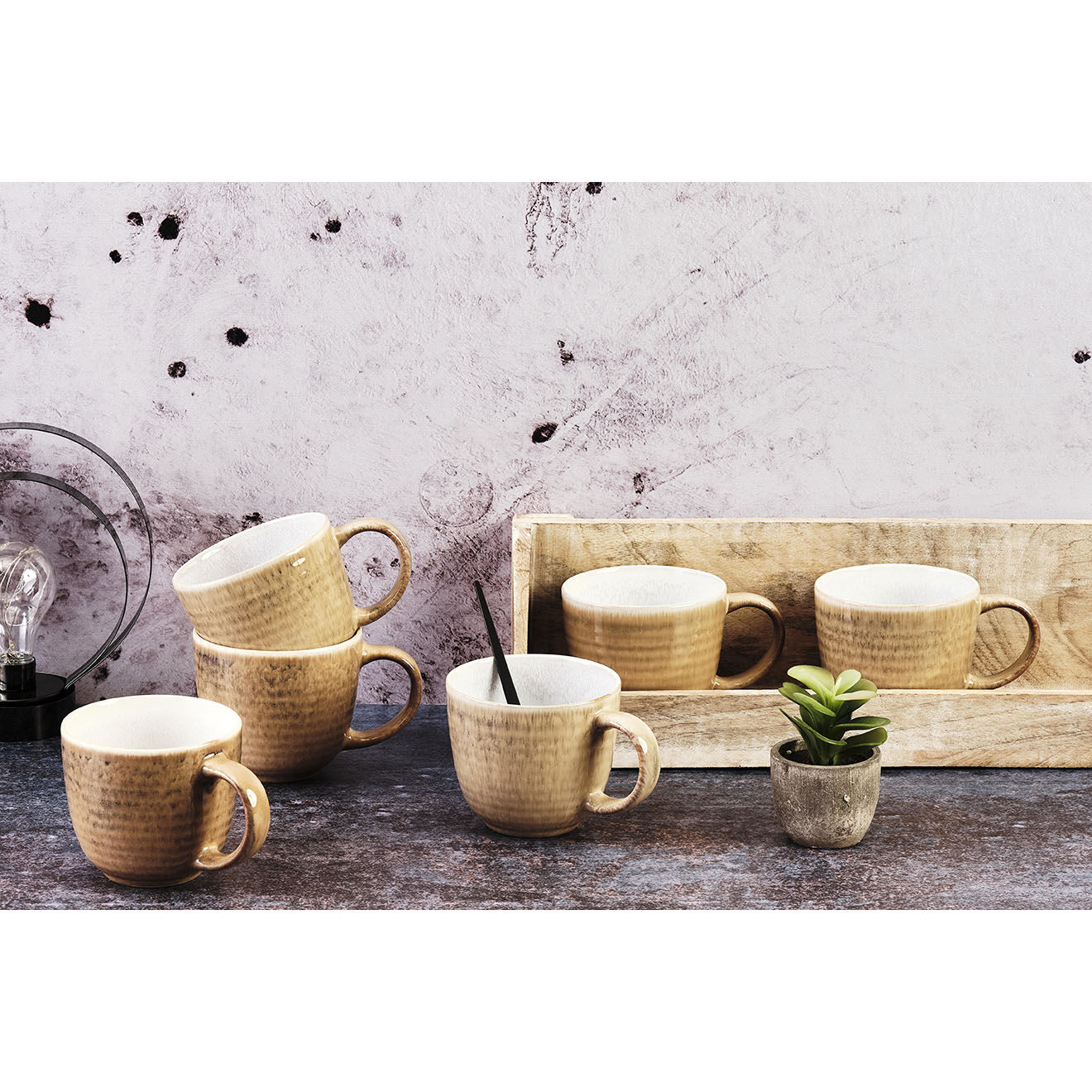 Bjorn 6 Mugs Cosmos beige/blanc nacré - 30 cl