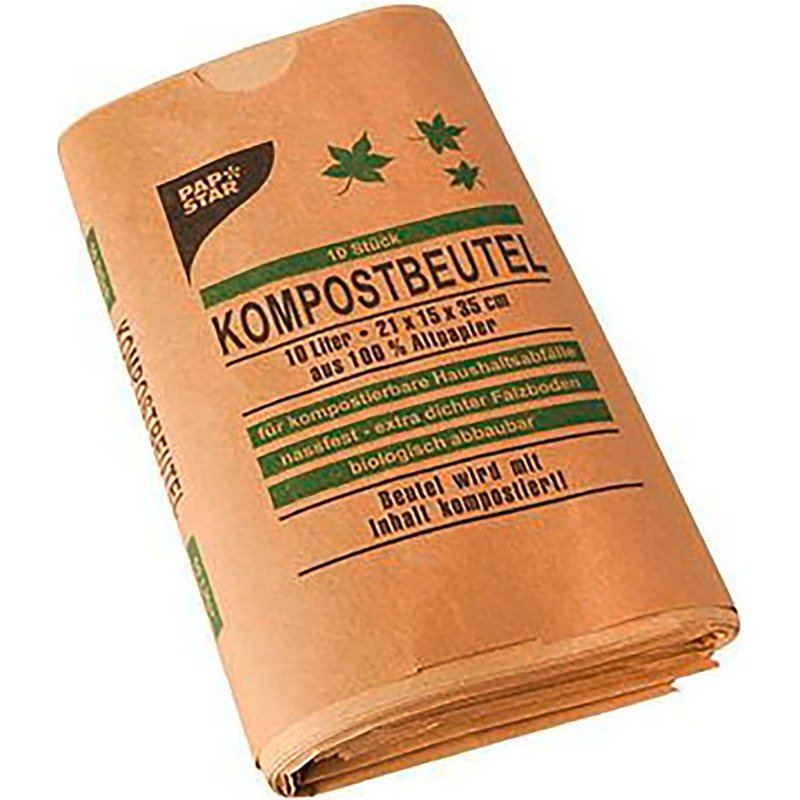 Sacs compostables, 10 litres, marron