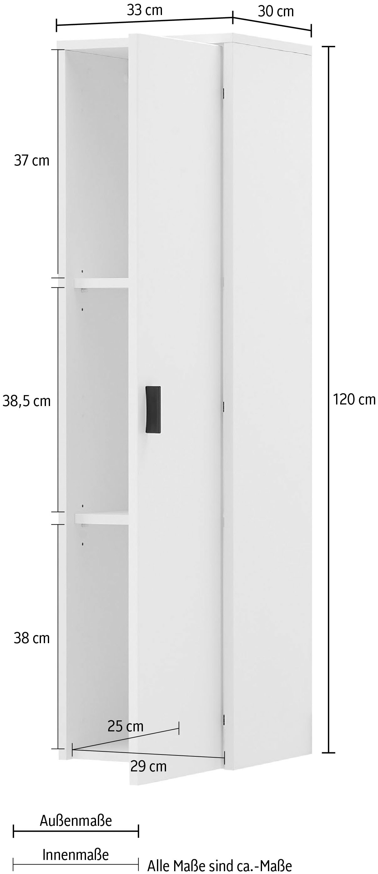 INOSIGN Mehrzweckschrank »Hudson« in moderner Trendfarbe, Griffe aus Metall (Schwarz), Höhe 120 cm