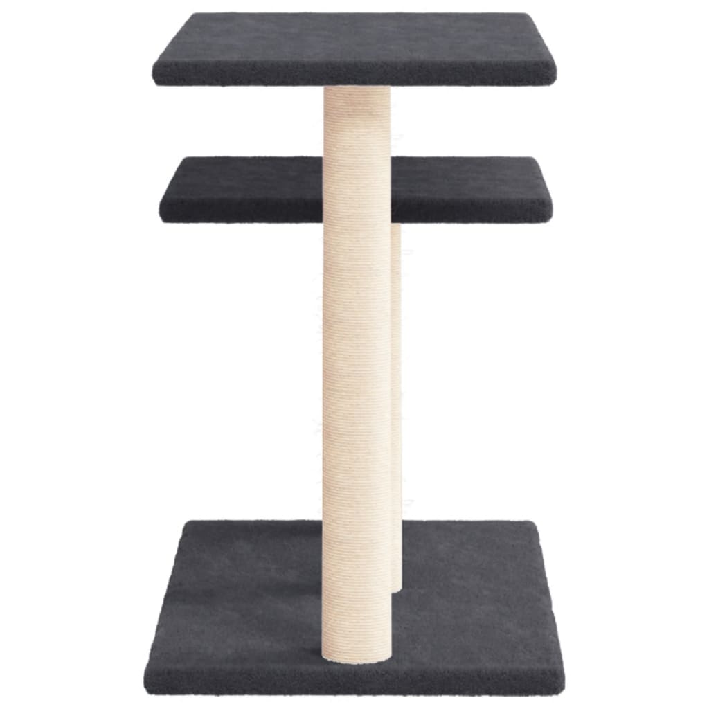 Arranhador para Gatos vidaXL com Plataformas Cinza Escuro 62,5cm